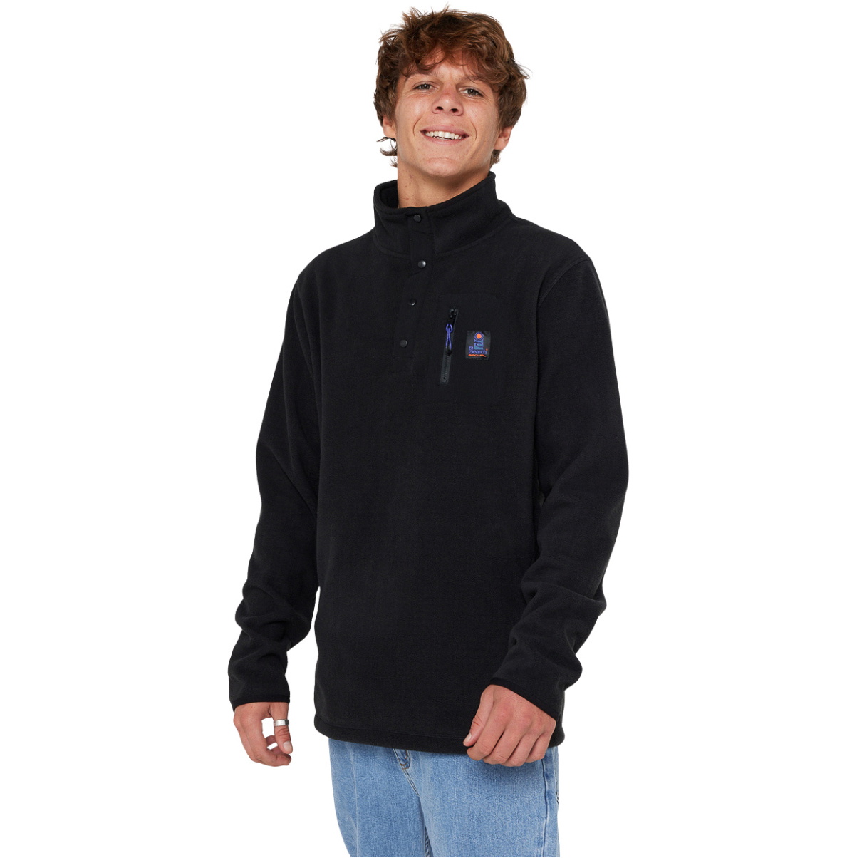 2025 Rip Curl Search Polar Fleece Crew 05QMFL - Til Mænd Black